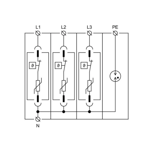 Svodič přepětí Hakel HLSA12,5-275/3+1 M