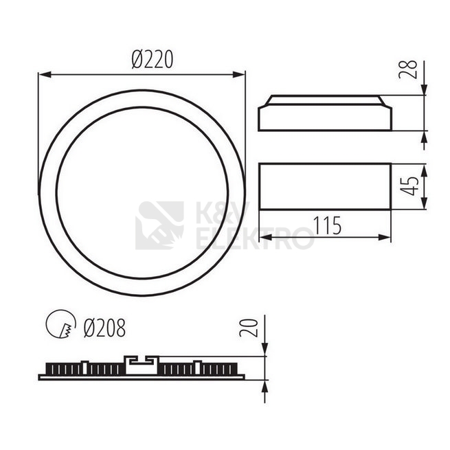 Obrázek produktu Podhledové LED svítidlo Kanlux ROUNDA V2LED18W-NW-W neutrální bílá 28934 7