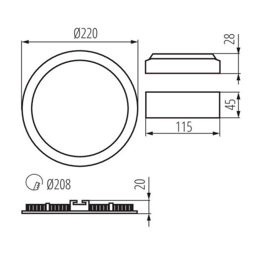Podhledové LED svítidlo Kanlux ROUNDA V2LED18W-WW-W teplá bílá 28935 (obrázek 8)