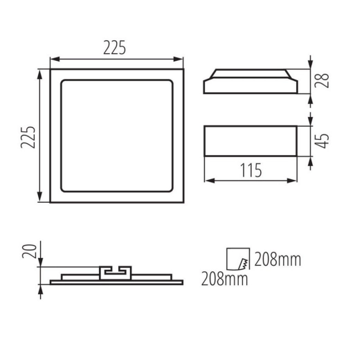 Podhledové LED svítidlo Kanlux KATRO V2LED 18W-NW-W neutrální bílá 28943 (obrázek 10)
