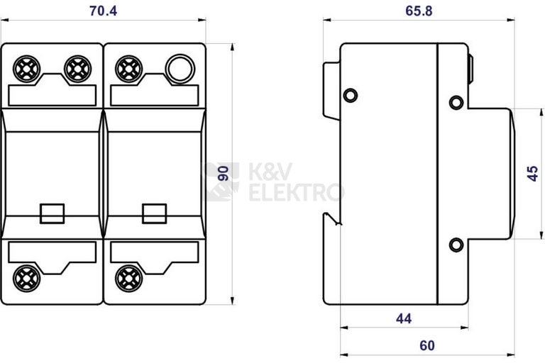 Obrázek produktu Svodič přepětí SPD typ 1+2+3 HLSA25-275/2+0 1