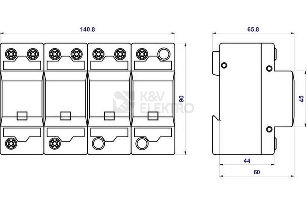 Obrázek produktu Svodič přepětí SPD typ 1+2+3 HLSA25-275/4+0 1