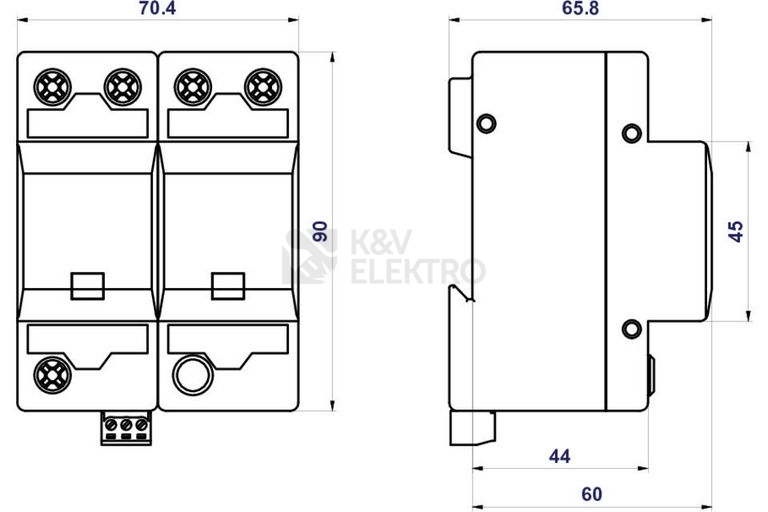 Obrázek produktu Svodič přepětí SPD typ 1+2+3 HLSA25-275/1+1 S 1