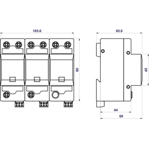 Svodič přepětí SPD typ 1+2+3 HLSA25G-255/3+0 S