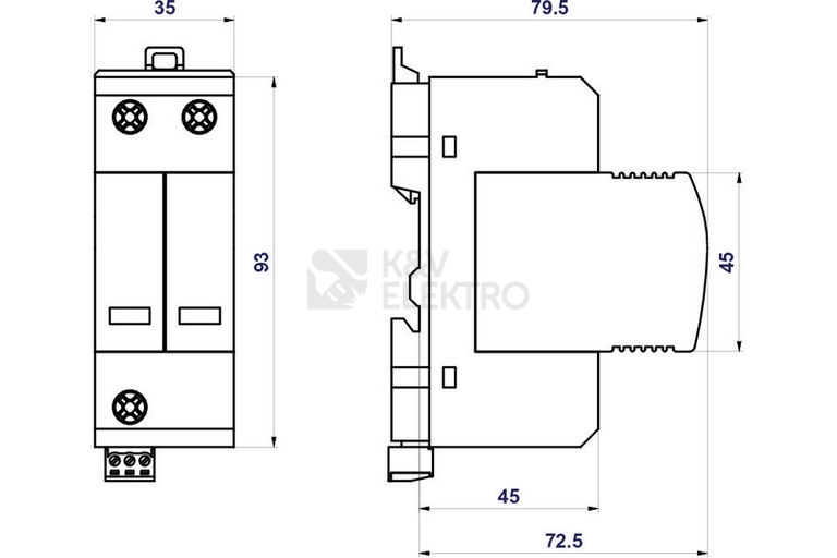 Obrázek produktu Svodič přepětí SPD typ 1+2 PIVM12,5-275 DS/2+0 Vseries 1