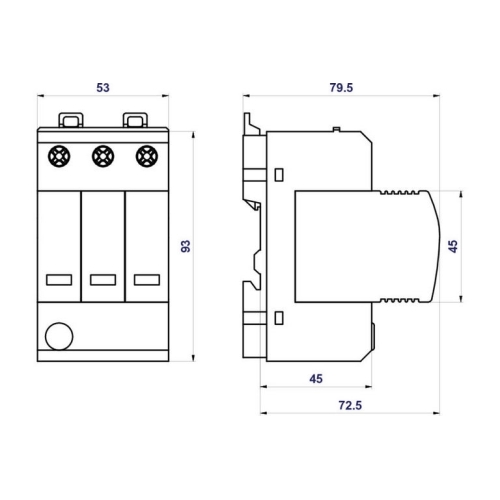 Svodič přepětí SPD PV typ 1+2 PIVM PV 800 Vseries