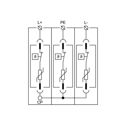 Svodič přepětí SPD PV typ 1+2 PIVM PV 1000 Vseries (obrázek 4)