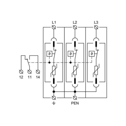 Svodič přepětí SPD typ 1+2+3 HLSA12,5-275/3+0 M S