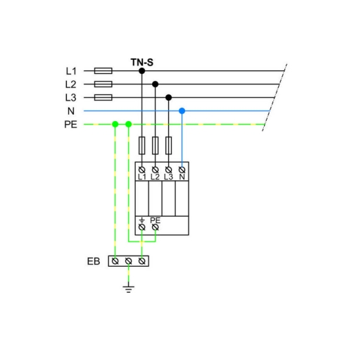 Svodič přepětí SPD typ 1+2+3 HLSA12,5-275/4+0 M S