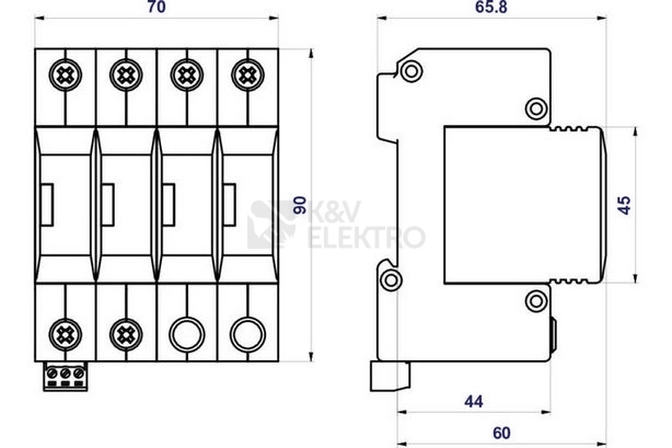 Obrázek produktu Svodič přepětí SPD typ 1+2+3 HLSA12,5-275/4+0 M S 1