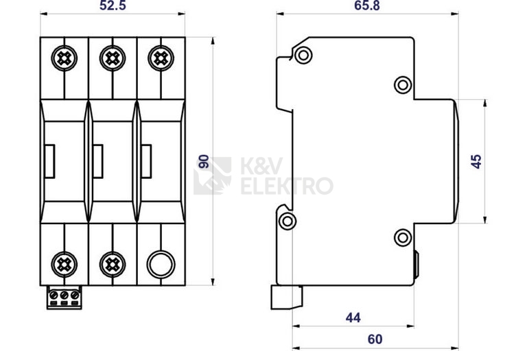 Obrázek produktu Svodič přepětí SPD typ 2+3 HSA-275/3+0 S 1