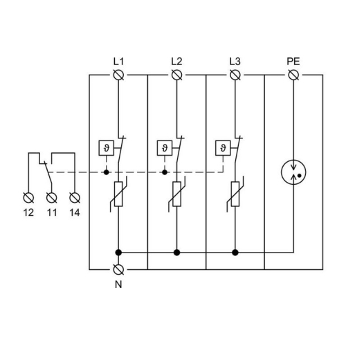 Svodič přepětí SPD typ 2+3 HSA-275/3+1 S