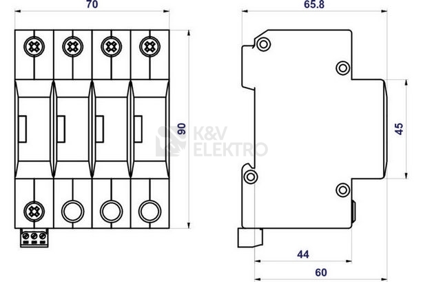 Obrázek produktu Svodič přepětí SPD typ 2+3 HSA-275/3+1 S 1