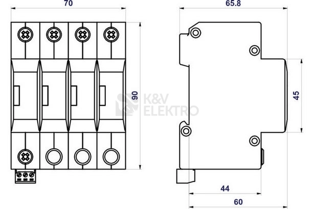 Obrázek produktu Svodič přepětí SPD typ 2+3 HSA-275/3+1 S 1
