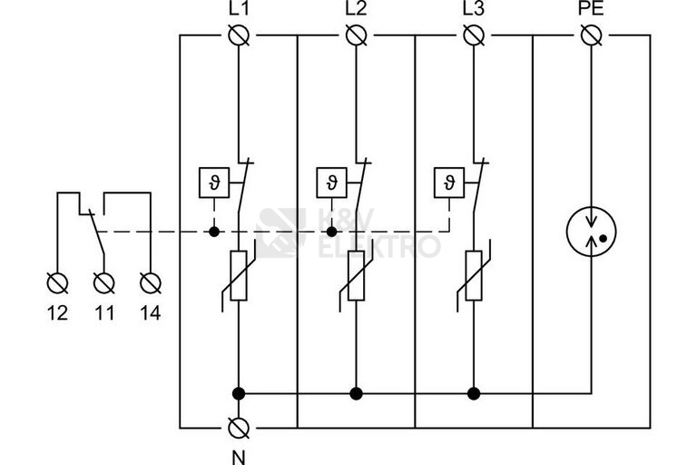 Obrázek produktu Svodič přepětí SPD typ 2+3 HSA-275/3+1 S 3