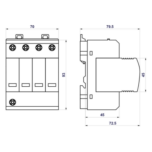 Svodič přepětí SPD typ 2 PIIIM-275/4+0 Vseries