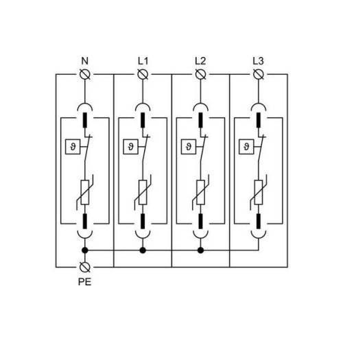 Svodič přepětí SPD typ 2 PIIIM-275/4+0 Vseries