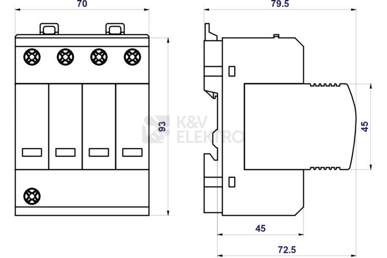 Obrázek produktu Svodič přepětí SPD typ 2 PIIIM-275/4+0 Vseries 1