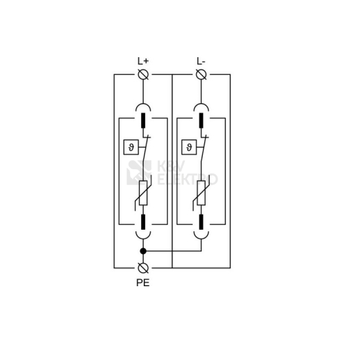  Svodič přepětí pro fotovoltaiku Hakel PV PIIIM PV 200/2 Vseries SPD typ 2 27063