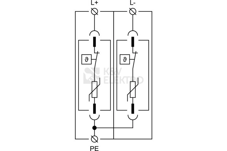 Obrázek produktu Svodič přepětí pro fotovoltaiku Hakel PV PIIIM PV 200/2 Vseries SPD typ 2 27063 1