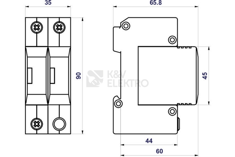 Obrázek produktu Svodič přepětí SPD typ 2+3 HSA-275/1+1 M 1