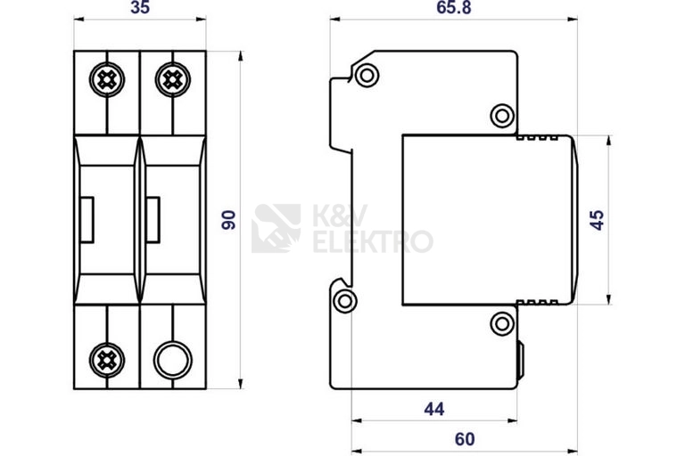 Obrázek produktu Svodič přepětí SPD typ 2+3 HSA-275/1+1 M 1