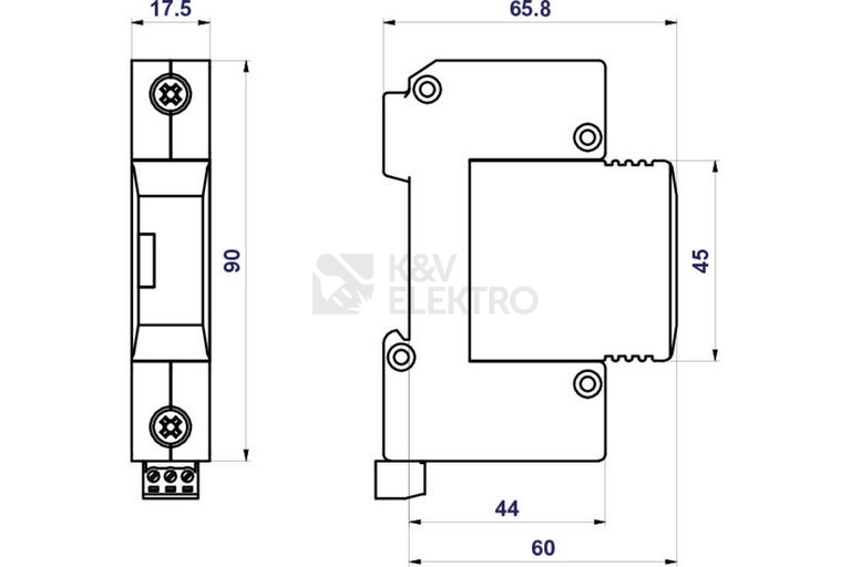 Obrázek produktu Svodič přepětí SPD typ 2+3 HSA-275 M S 1