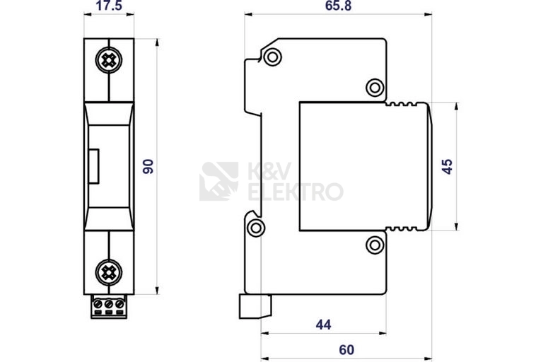 Obrázek produktu Svodič přepětí SPD typ 2+3 HSA-275 M S 1
