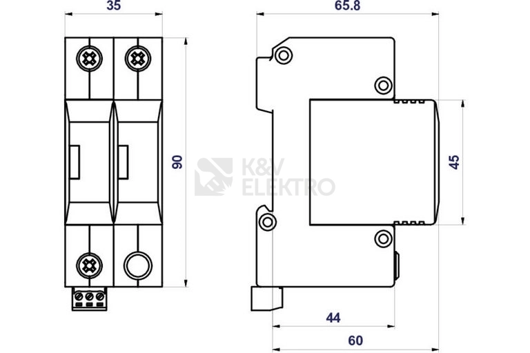 Obrázek produktu Svodič přepětí SPD typ 2+3 HSA-275/1+1 M S 1