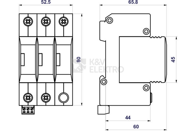 Obrázek produktu Svodič přepětí SPD typ 2+3 HSA-275/3+0 M S 1
