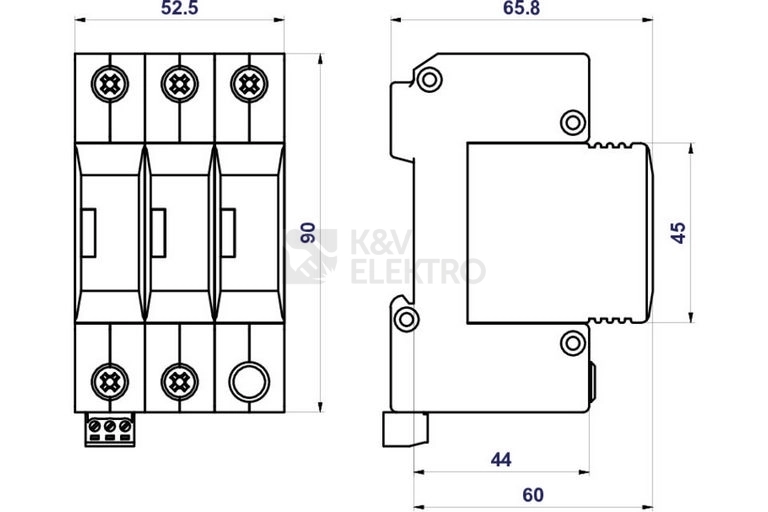 Obrázek produktu Svodič přepětí SPD typ 2+3 HSA-275/3+0 M S 1