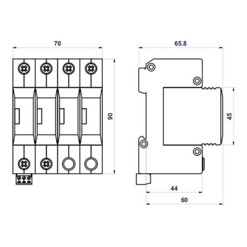 Svodič přepětí SPD typ 2+3 HSA-275/4+0 M S