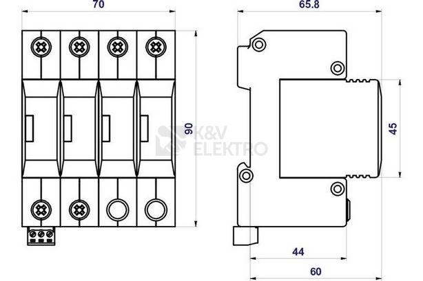 Obrázek produktu Svodič přepětí SPD typ 2+3 HSA-275/4+0 M S 1