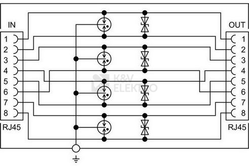 Obrázek produktu Datová ochrana HT-NET PoE+ 6cat 802.3at 2