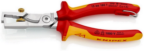 Odizolovací kleště s kabelovými nůžkami Knipex StriX 13 66 180 T 180mm VDE 1000V s připevňovacím okem
