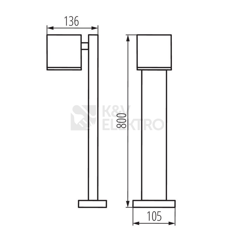 Obrázek produktu Sloupkové svítidlo Kanlux GORI 80 GU10 IP44 antracitová 29003 4