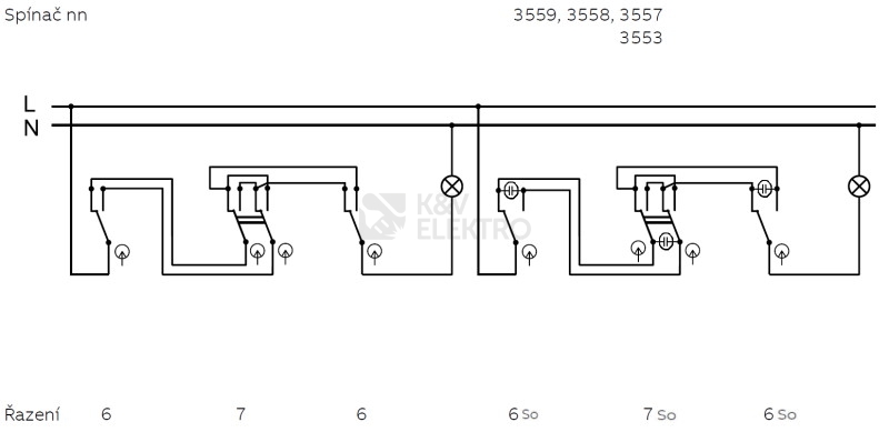 Obrázek produktu ABB Levit vypínač č.7 IP44 bílá/bílá 3559H-A07940 03 2