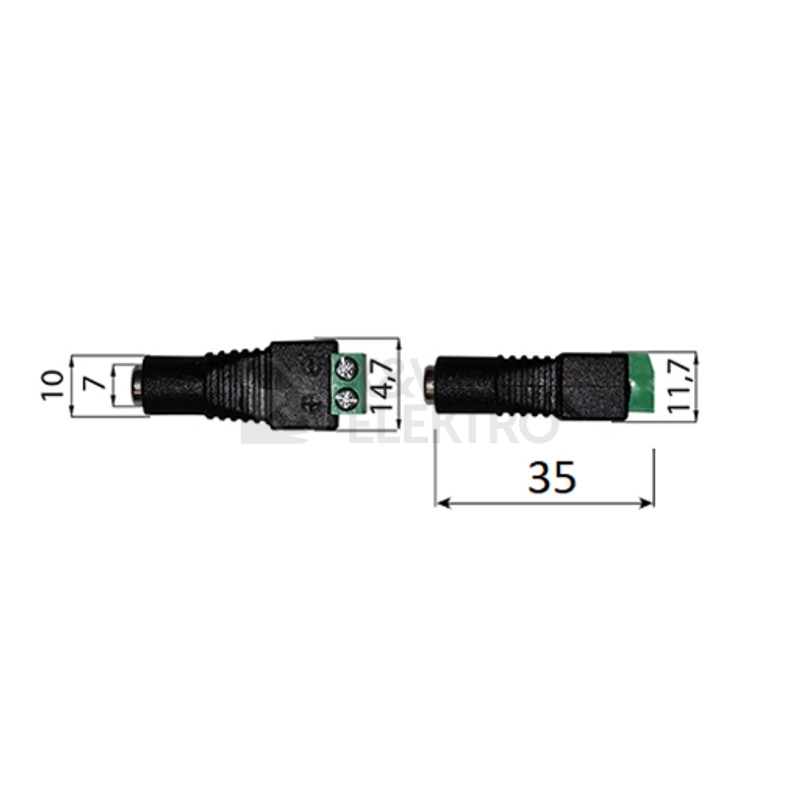 Obrázek produktu  Napájecí konektor LED pásky McLED ML-112.015.21.0 zásuvka souosý konektor 5,5mm 1
