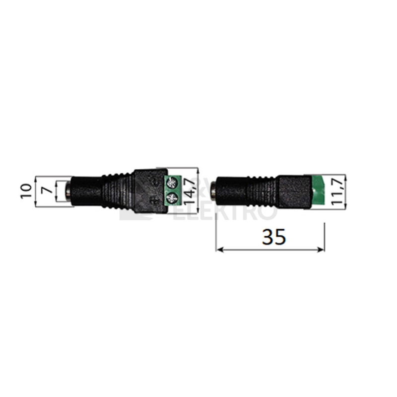Obrázek produktu Napájecí konektor LED pásky McLED ML-112.015.21.0 zásuvka souosý konektor 5,5mm 1