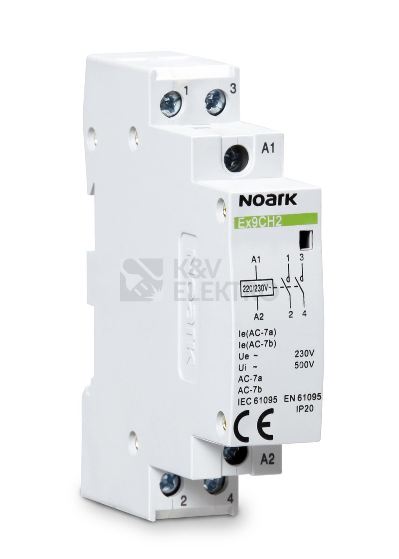 Obrázek produktu Instalační stykač NOARK Ex9CH25 20 230V 50/60Hz 25A 2NO 107320 0
