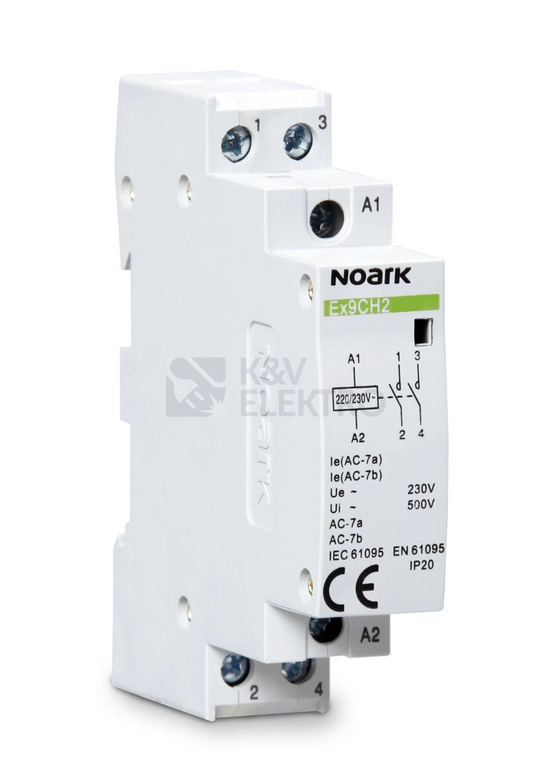 Obrázek produktu Instalační stykač NOARK Ex9CH25 20 230V 50/60Hz 25A 2NO 107320 0