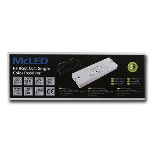 RF dálkové ovládání stmívač McLED pro jednobarevné LED pásky sada ovladač+přijímač ML-910.509.22.1 (obrázek 6)