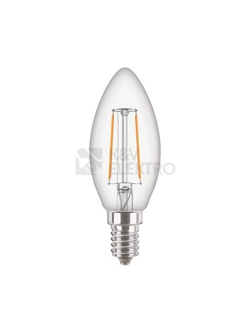 Obrázek produktu LED žárovka E14 PILA Classic Filament B35 2W (25W) teplá bílá (2700K), svíčka 0