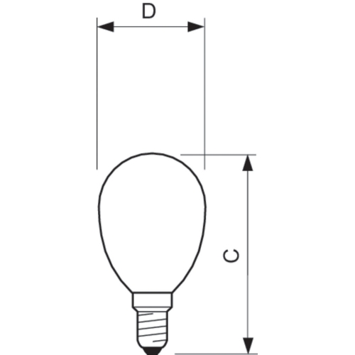 LED žárovka E14 PILA Classic Filament P45 2W (25W) teplá bílá (2700K)
