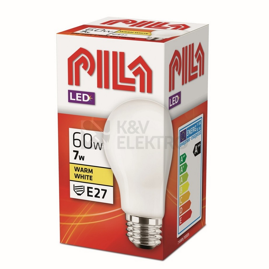 Obrázek produktu LED žárovka E27 PILA A60 FR 7W (60W) teplá bílá (2700K) 1