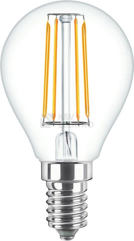 Obrázek produktu  LED žárovka E14 PILA Classic Filament P45 4,3W (40W) teplá bílá (2700K) 0