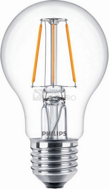 Obrázek produktu LED žárovka E27 Philips Filament čirá A60 4,3W (40W) teplá bílá (2700K) 0
