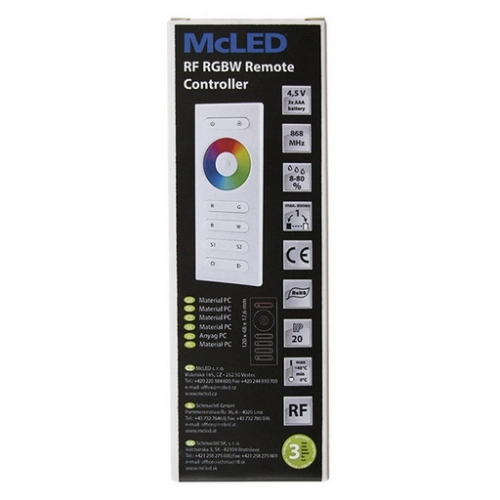 RF dálkové ovládání s přijímačem RGBW McLED ML-910.547.22.1 pro LED pásky (obrázek 4)