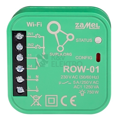 Obrázek produktu  Wi-Fi spínací relé Zamel ROW-01 do krabice 0