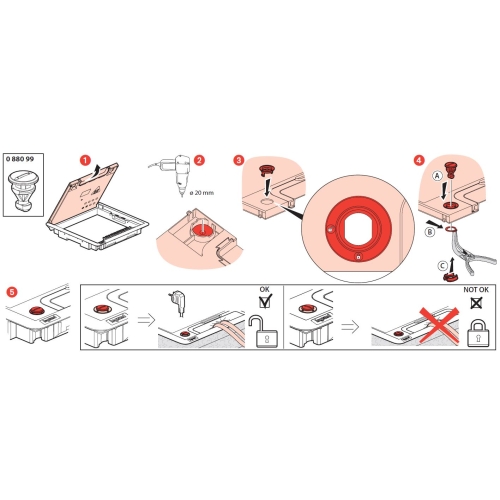 Zámek na šroubovák pro plastové podlahové kryty Legrand 088099